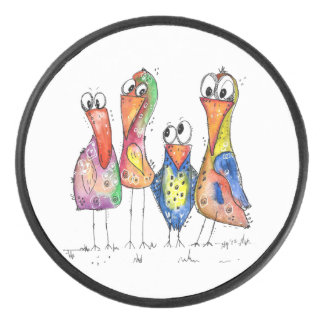 Quatre Beaux Oiseaux Whimsical Colorés