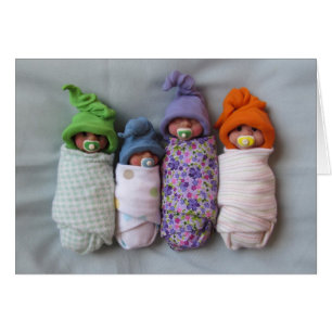 Quatre bébés : Sculptures en argile polymère : Bin