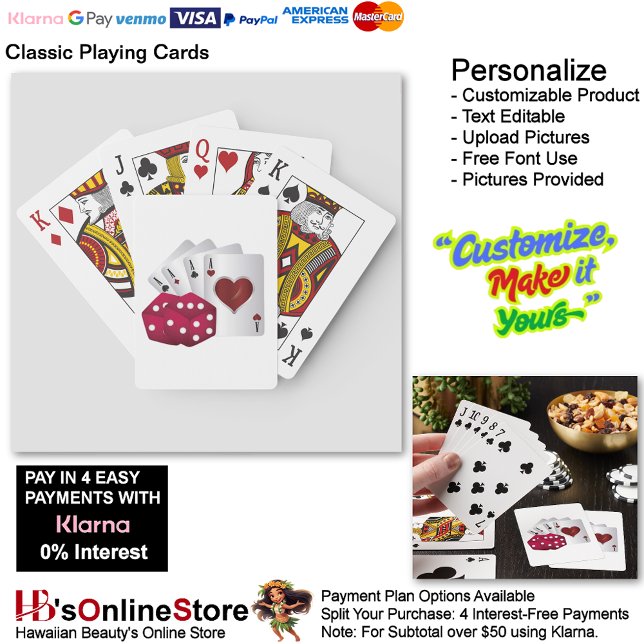 Quatre cartes de jeu As & Red Dice (Four Aces & Red Dice Playing Cards.)