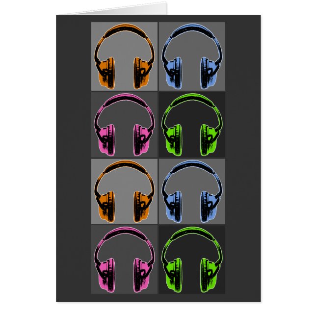 Quatre casques audio Pop Art (Devant)