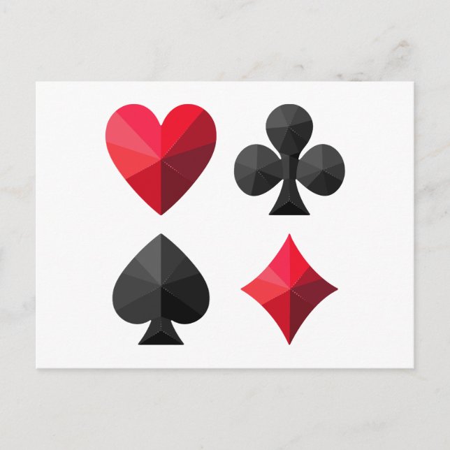 Quatre combinaisons de cartes à jouer : coeurs, cl (Devant)