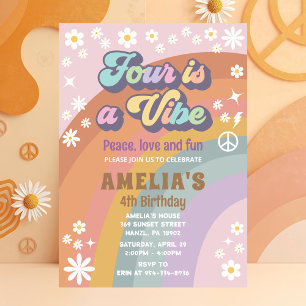 Quatre est une invitation à l'anniversaire vibe
