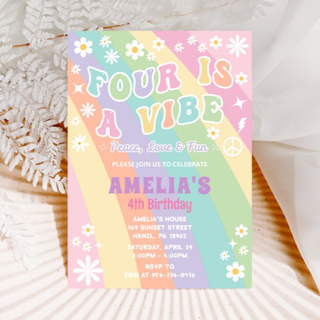 Quatre est une invitation à l'anniversaire vibe (Créateur téléchargé)