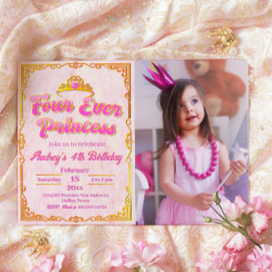 Quatre fois princesse - Invitation d'anniversaire 