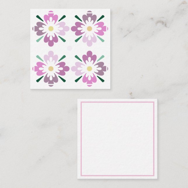 Quatre formes florales roses Carte de boîtier (Devant / Derrière)