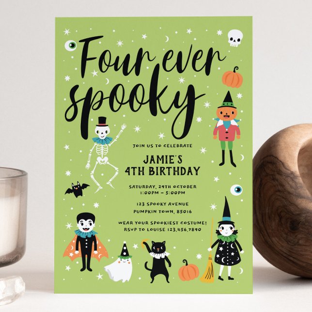 Quatre Invitation Éffrayante Halloween (Créateur téléchargé)