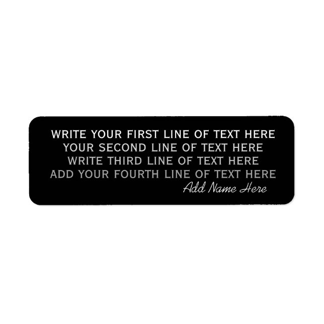 quatre lignes de texte modifiable sur simple noir (Devant)