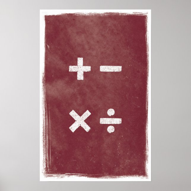 Quatre opérations Art - Posters mathématiques (Devant)
