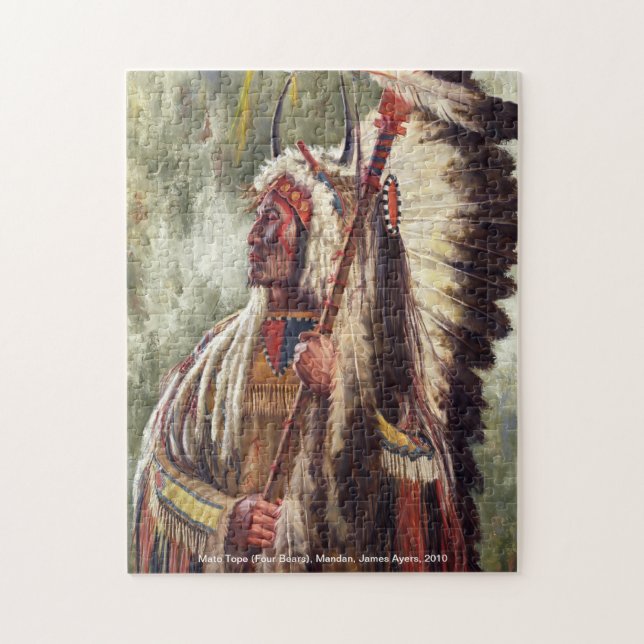 Quatre ours, puzzle de chef de guerrier de Natif (Vertical)