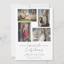 Quatre Photo, Carte de Fête de Remise des Diplômes