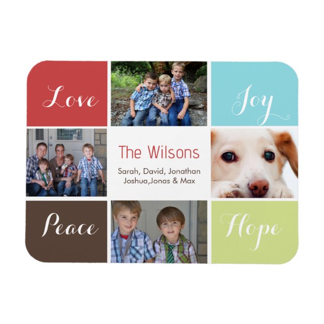 quatre photos collage magnets personnalisés (Horizontal)