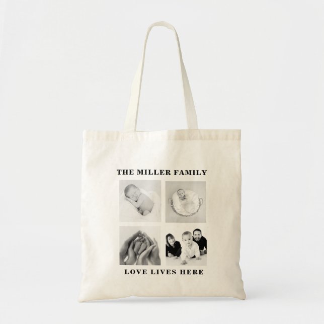 quatre photos de famille collage sac fourre-tout m (Devant)