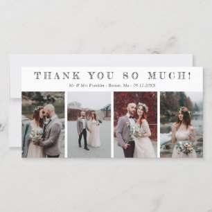 Quatre Photos Mariages Merci de police esquissé