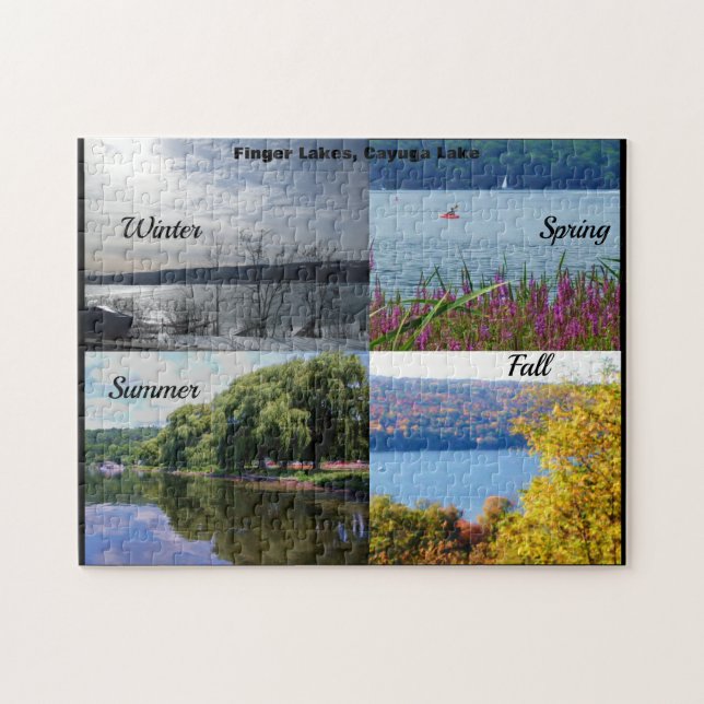 QUATRE SAISONS SUR LE Puzzle DU LAC CAYUGA (Horizontal)