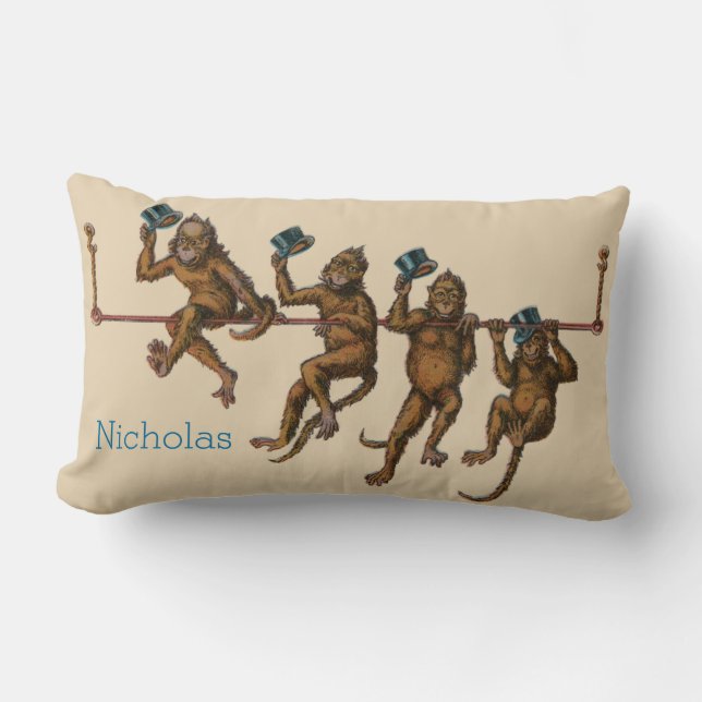 Quatre singes Lumbar Coussin (Recto)