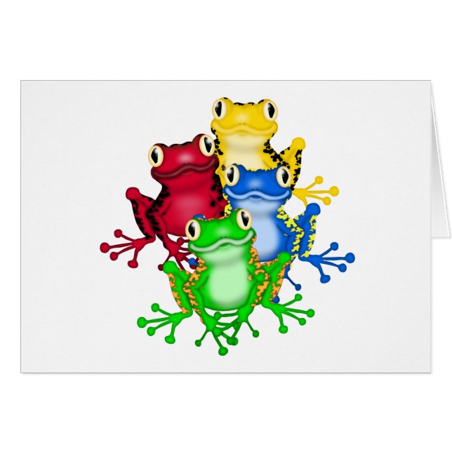 Quatre T-shirts et cadeaux de grenouilles (Devant horizontal)