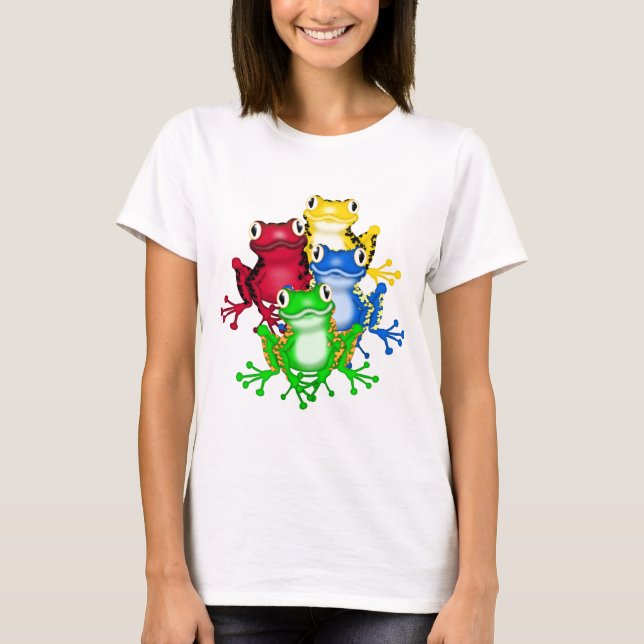 Quatre T-shirts et cadeaux de grenouilles (Devant)