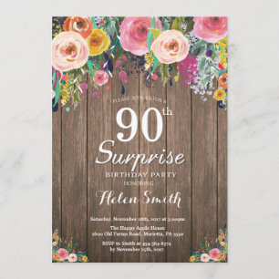 Quatre-vingt-dixième invitation d'anniversaire de
