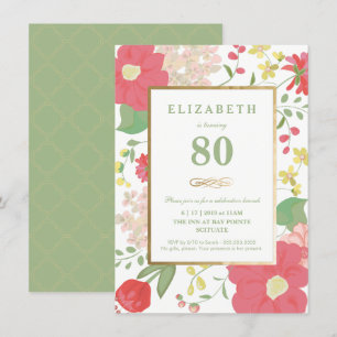 quatre-vingtième Invitation d'anniversaire -