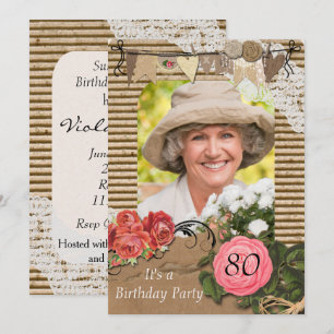 quatre-vingtième Invitation de fête d'anniversaire