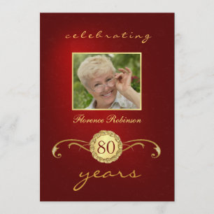 quatre-vingtième Invitations d'anniversaire -
