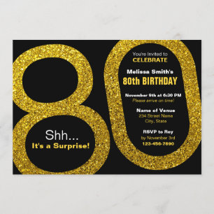 quatre-vingtième Invitations d'anniversaire de