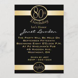 quatre-vingtième Invitations de fête