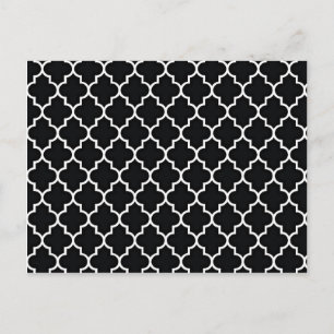 Quatrefoil Black and White Postcard