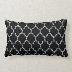 Quatrefoil Black White and Grey Pillows