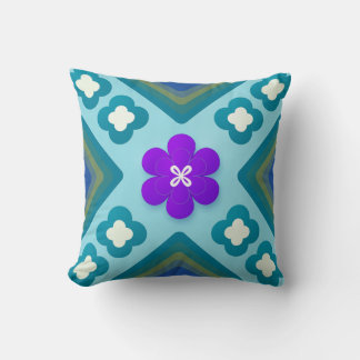 Quatrefoil Blossom Pulse — Throw Pillow