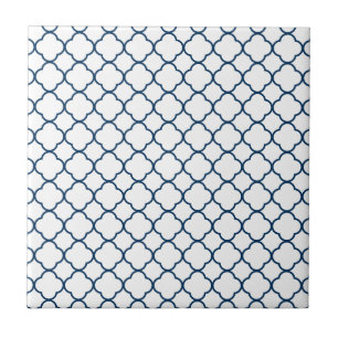 Quatrefoil Clover Pattern: Navy Blue Tile