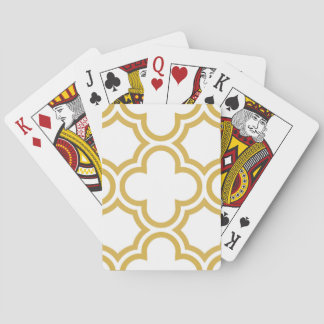 Quatrefoil design in gold playing cards