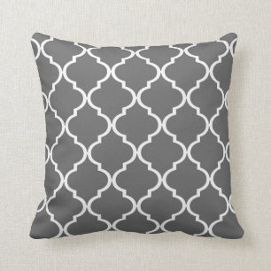 Quatrefoil DIY CHOOSE YOUR OWN COLOR grey Throw Pillow