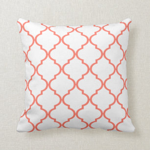 Quatrefoil DIY CHOOSE YOUR OWN COLOR   peach Throw Pillow