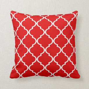 Quatrefoil DIY CHOOSE YOUR OWN COLOR   red Throw Pillow