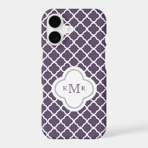 Quatrefoil Eggplant Chic Pattern Stylish Monogram