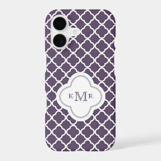 Quatrefoil Eggplant Chic Pattern Stylish Monogram