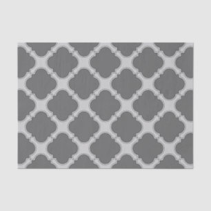 Quatrefoil in shades of grey tissue paper