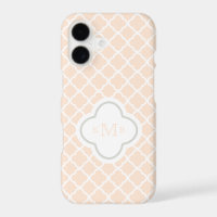 Quatrefoil Light Peach Pattern Stylish Monogram