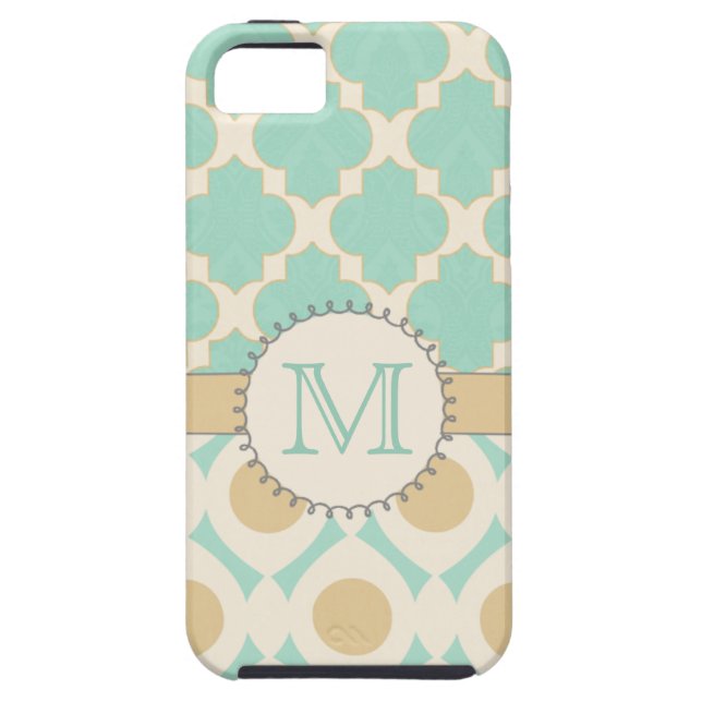 Quatrefoil MonogramiPhone 5  Case Mally Mac (Back)