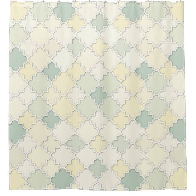 Quatrefoil Motif in Pastel Yellows and Greens (Front)