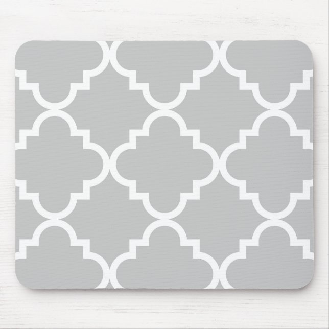 Quatrefoil Mousepad - Grey (Front)