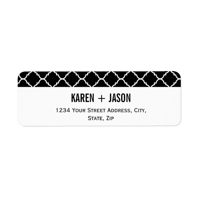 Quatrefoil noir et blanc gras (Devant)