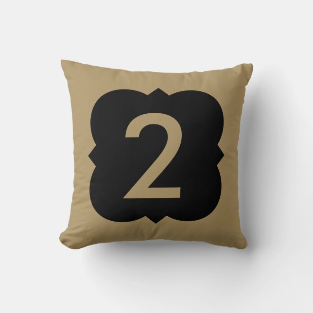Quatrefoil: Number 2 Throw Pillow (Front)
