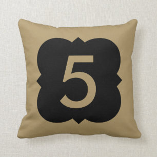 Quatrefoil: Number 5 Throw Pillow
