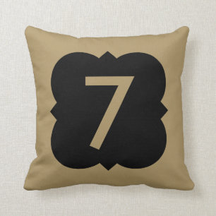 Quatrefoil: Number 7 Throw Pillow