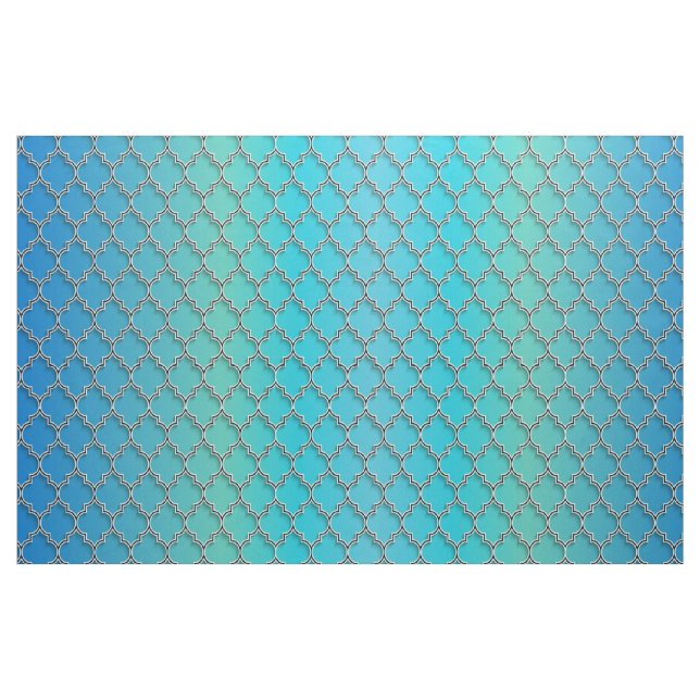 Quatrefoil Ombre Blue Fabric (Yard)