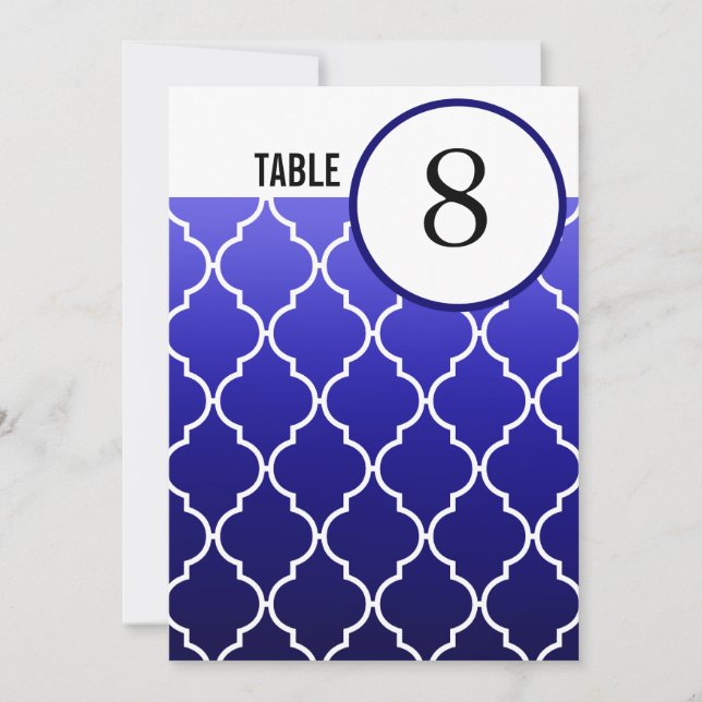 Quatrefoil Ombre Table Numbers | navy (Front)