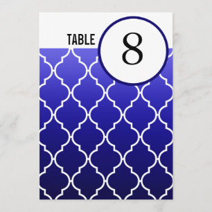 Quatrefoil Ombre Table Numbers   navy