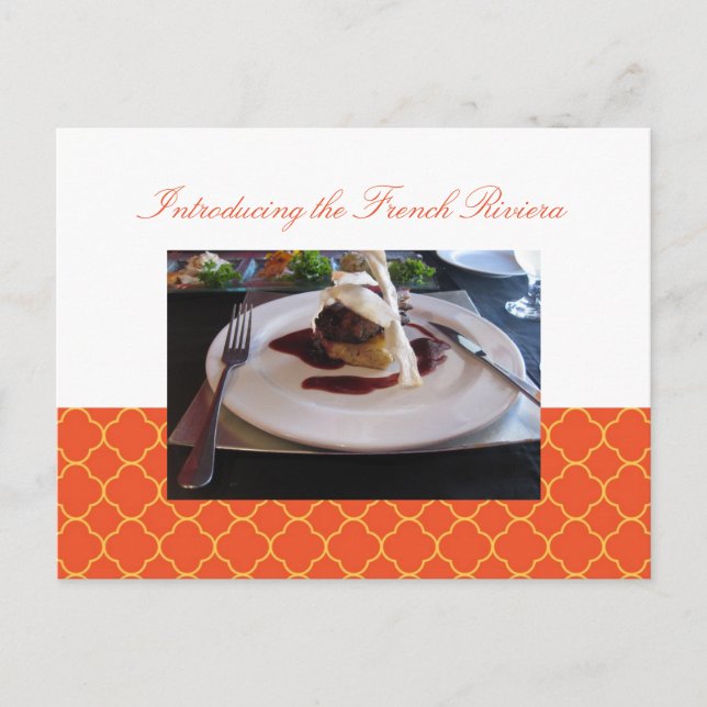 Quatrefoil orange clover business event invitation (Front)